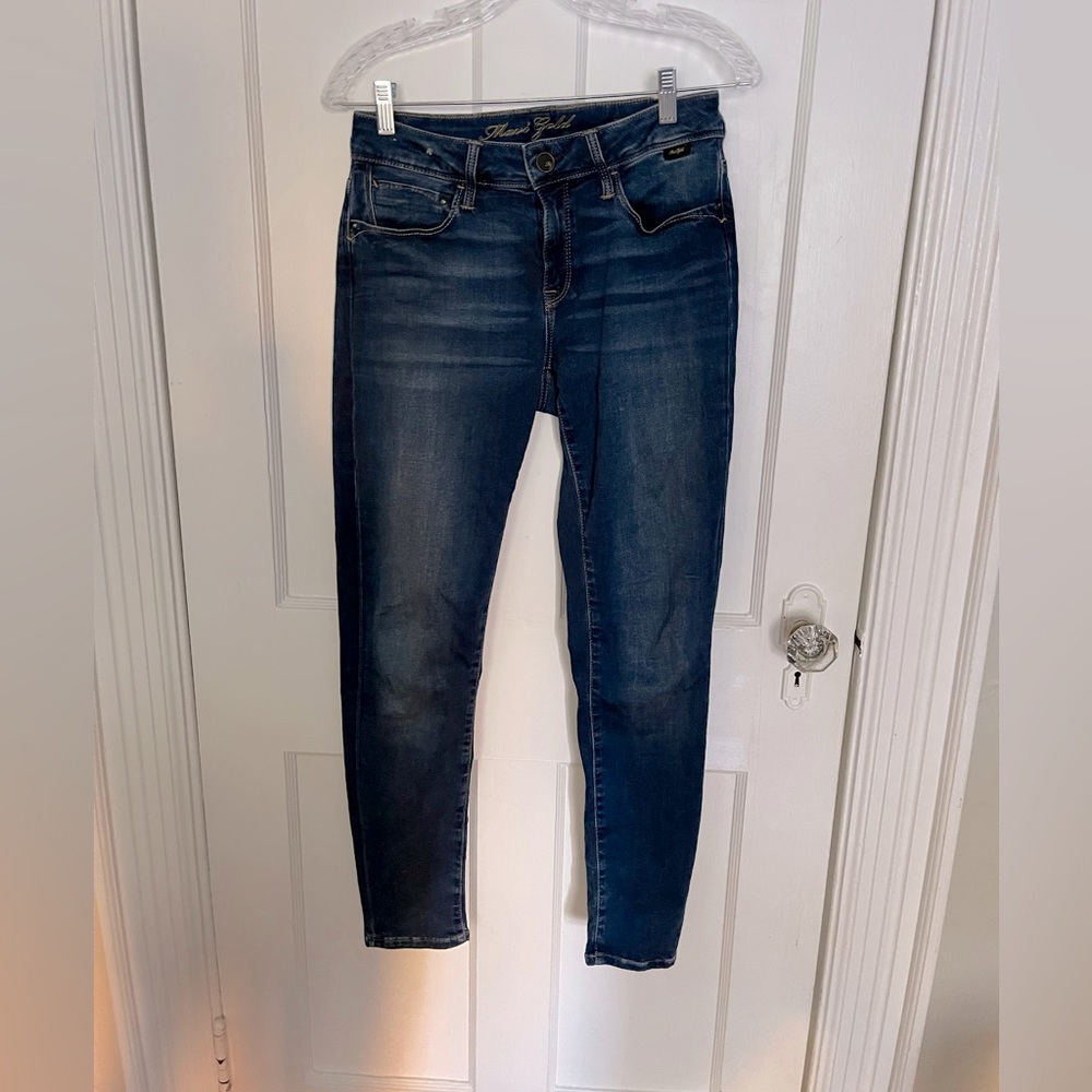 Mari Gold jeans - dark wash, skinny, Alexa Ankle, size 28
